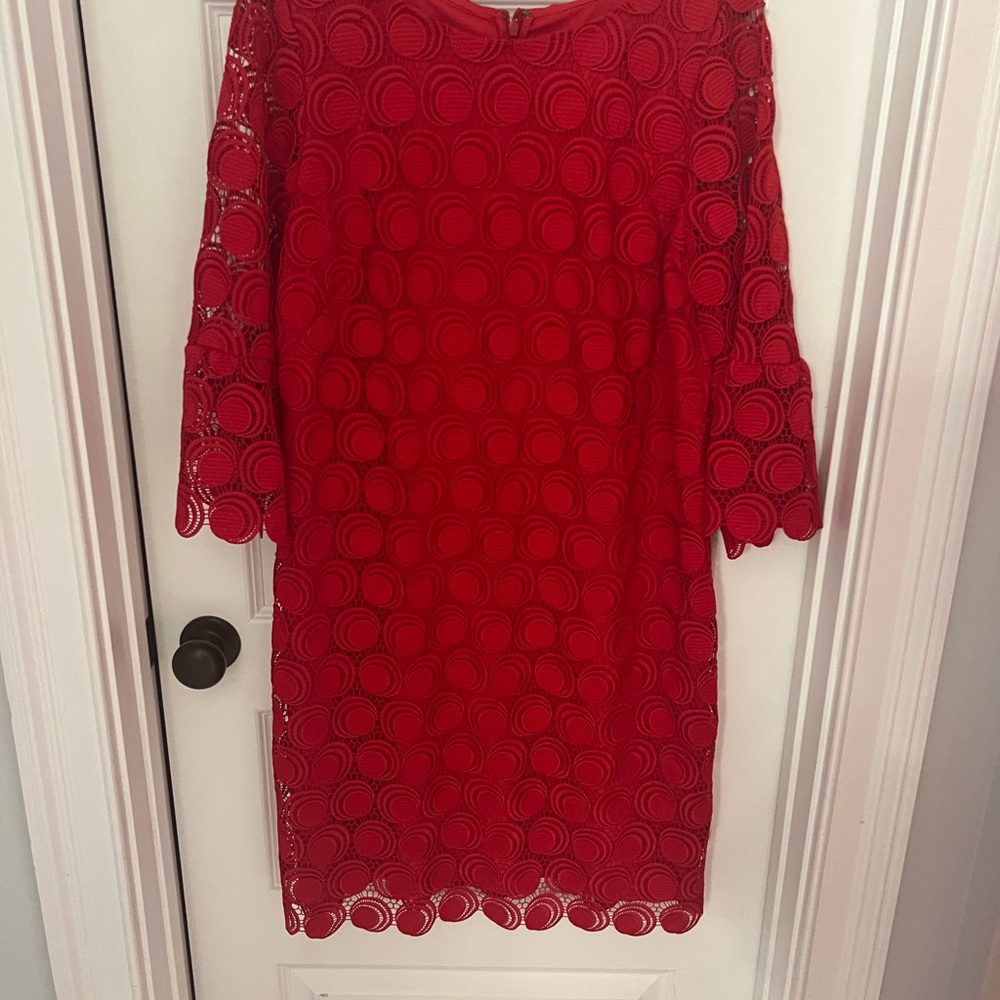 Elegant Red Lace Dress - Picture 2 of 4